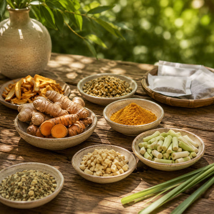 Herbal Wellness Tea Turmeric Ginger Lemongrass Botanical Blend Lifestyle Tea