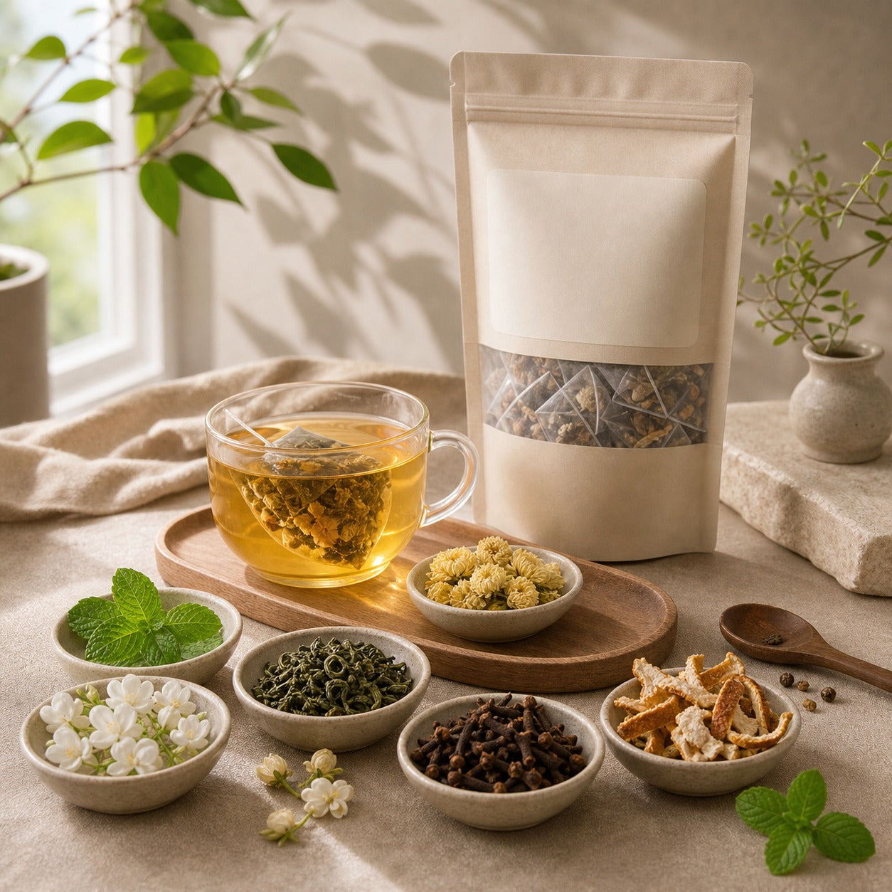 Jasmine Mint Green Herbal Tea Bags