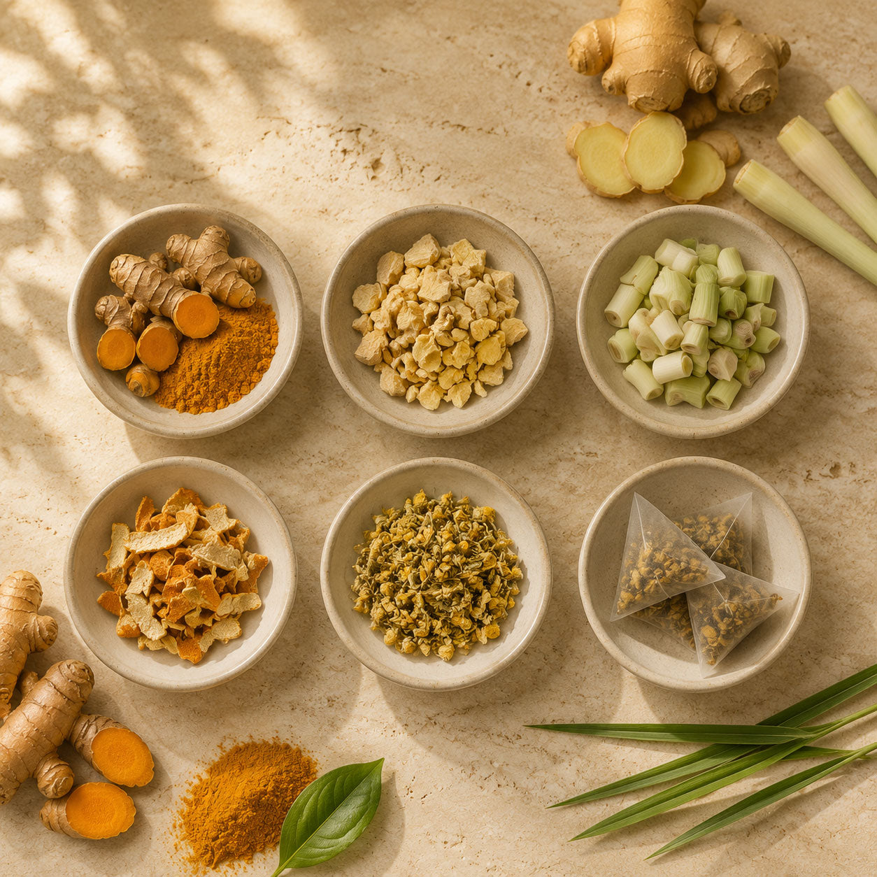 Herbal Wellness Tea Turmeric Ginger Lemongrass Botanical Blend Lifestyle Tea