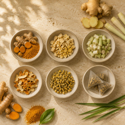 Herbal Wellness Tea Turmeric Ginger Lemongrass Botanical Blend Lifestyle Tea