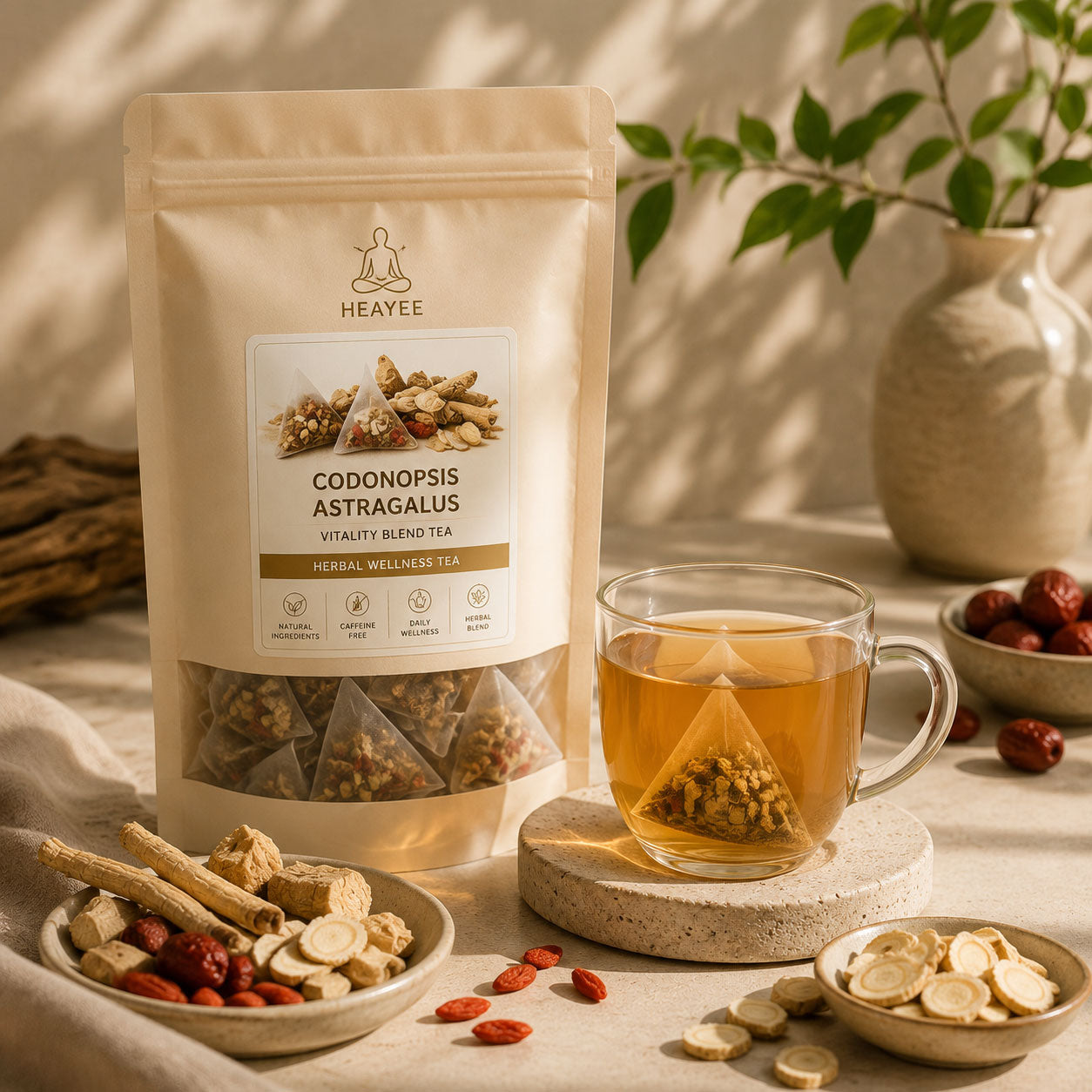 Herbal Wellness Tea Codonopsis Astragalus Vitality Blend Daily Energy Support Tea